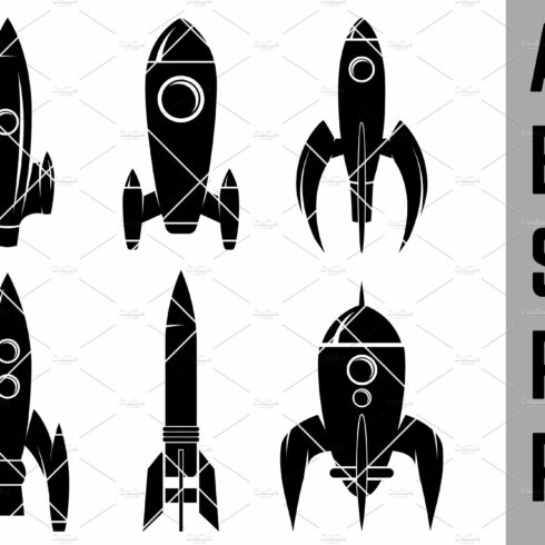 Set of the rockets icons SVG cover image.