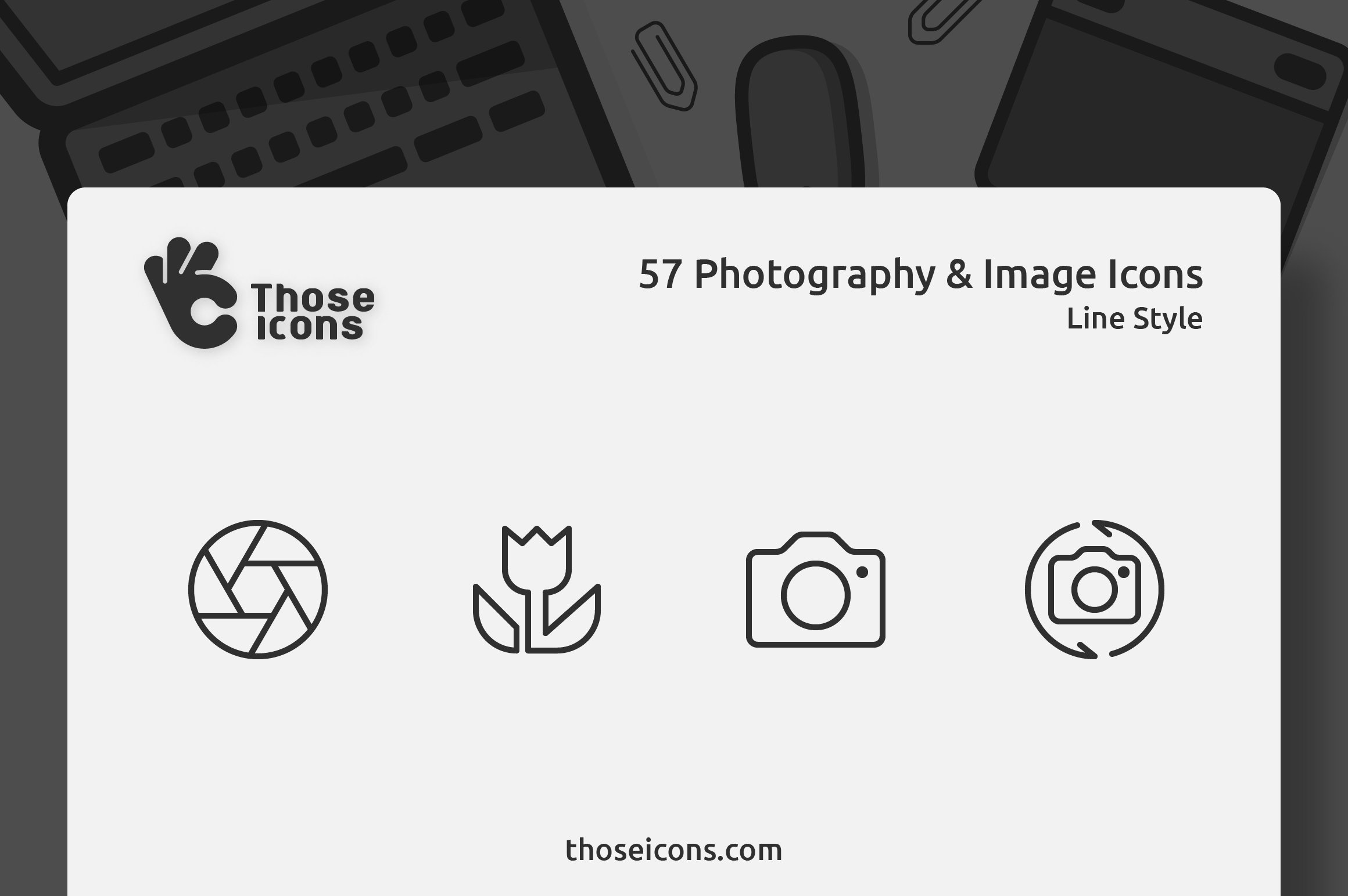 57 Photography & Image Line Icon cover image.