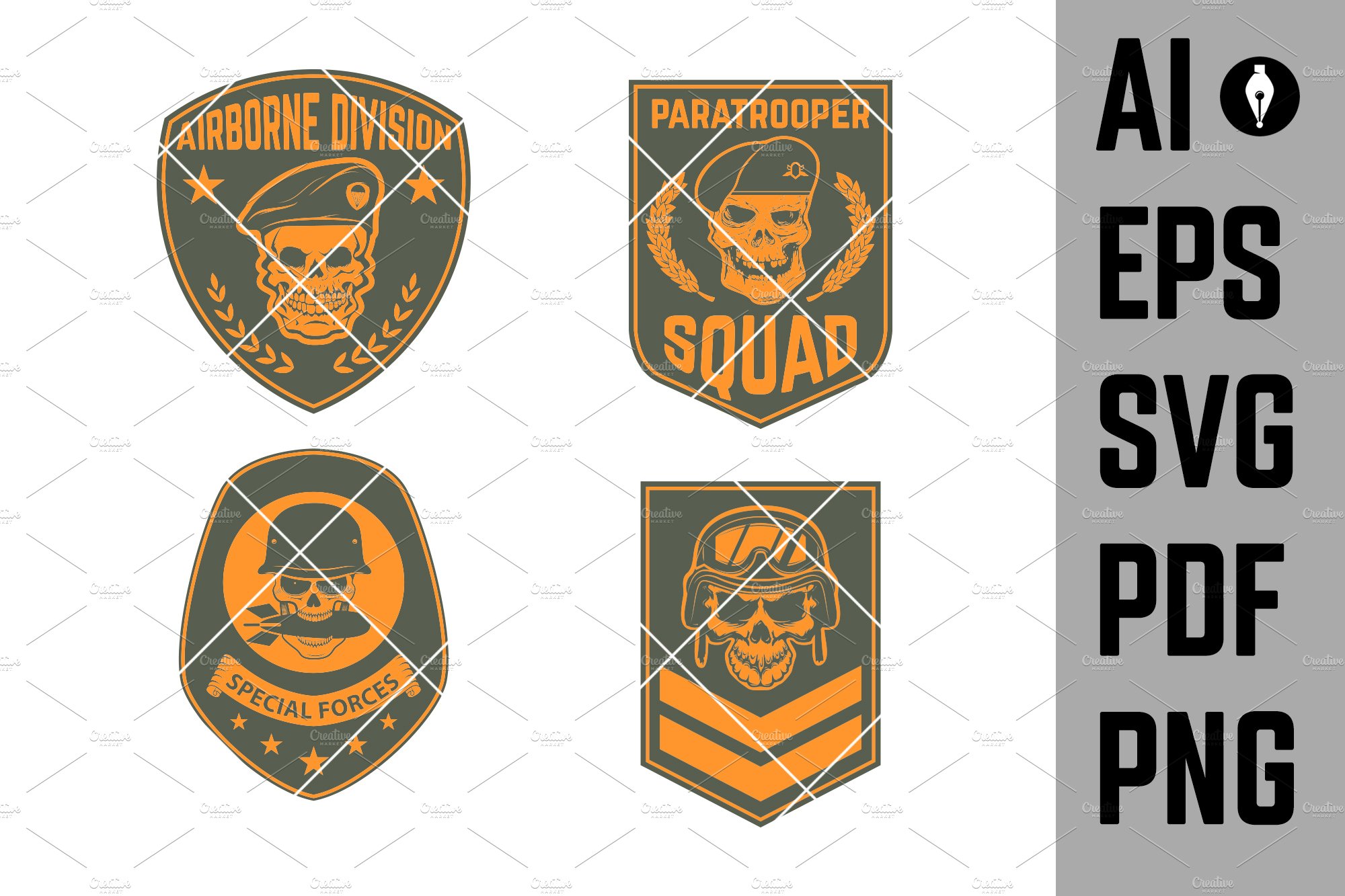 Set of military emblems templates. cover image.