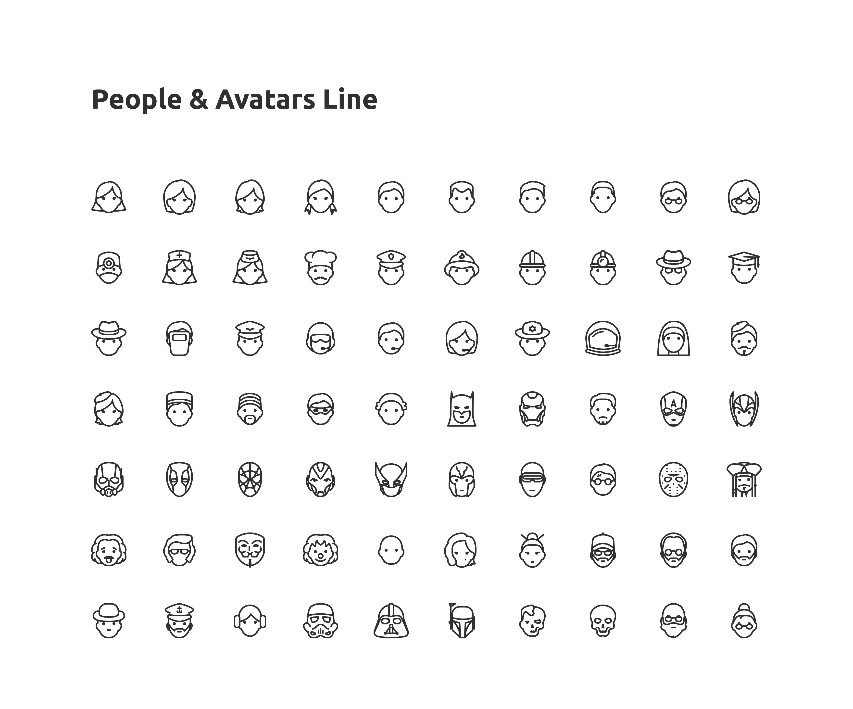 70 People & Avatar Line Icon preview image.