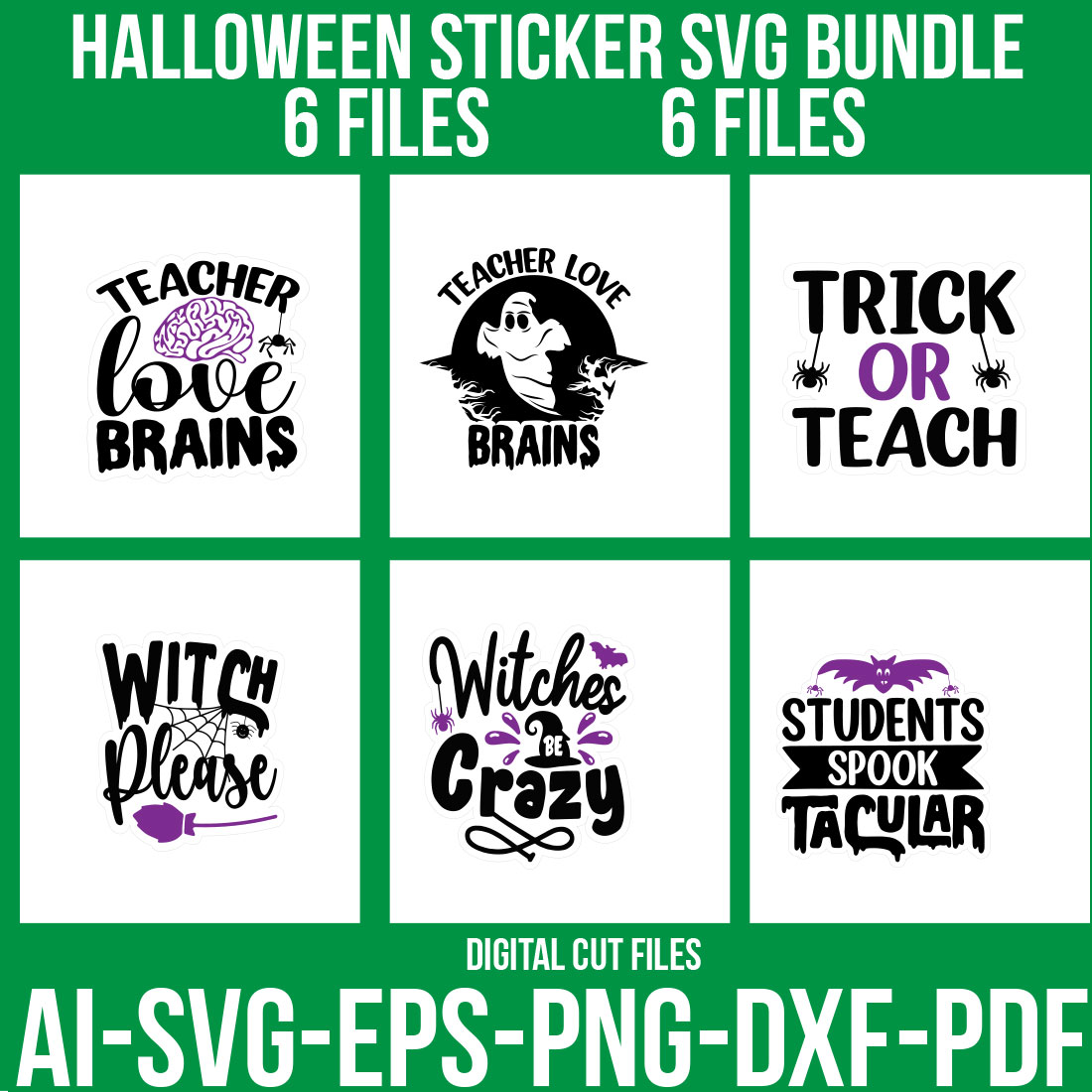 Halloween Sticker SVG Bundle cover image.