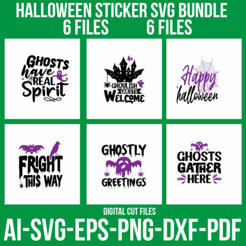 Halloween Sticker SVG Bundle cover image.