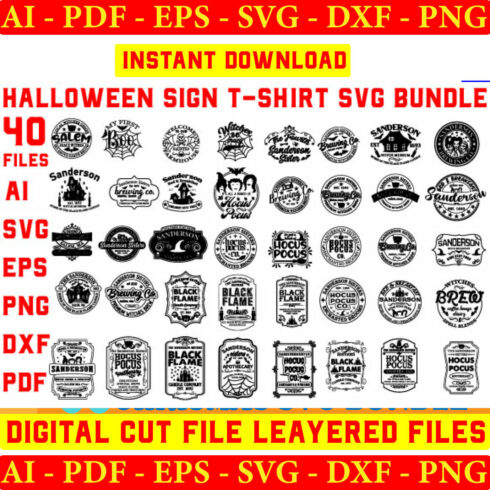 Halloween Sign SVG T-shirt Design cover image.