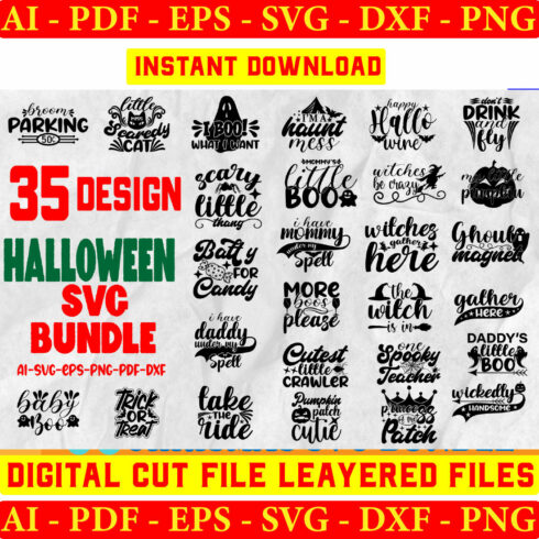 Halloween Svg T-shirt Design Bundle cover image.