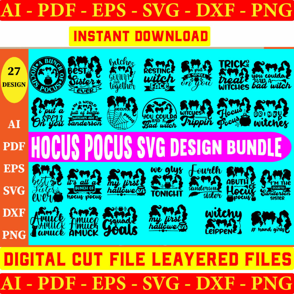 Hocus Pocus SVG Bundle, Sanderson Sisters Svg, Hocus Pocus Clipart ...