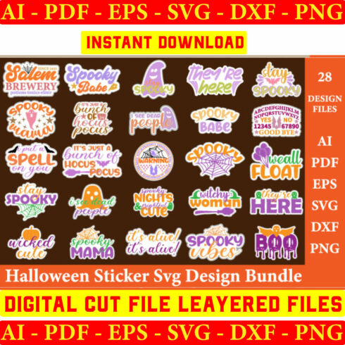 Halloween svg Stickers Halloween Bundle Halloween Sticker cover image.