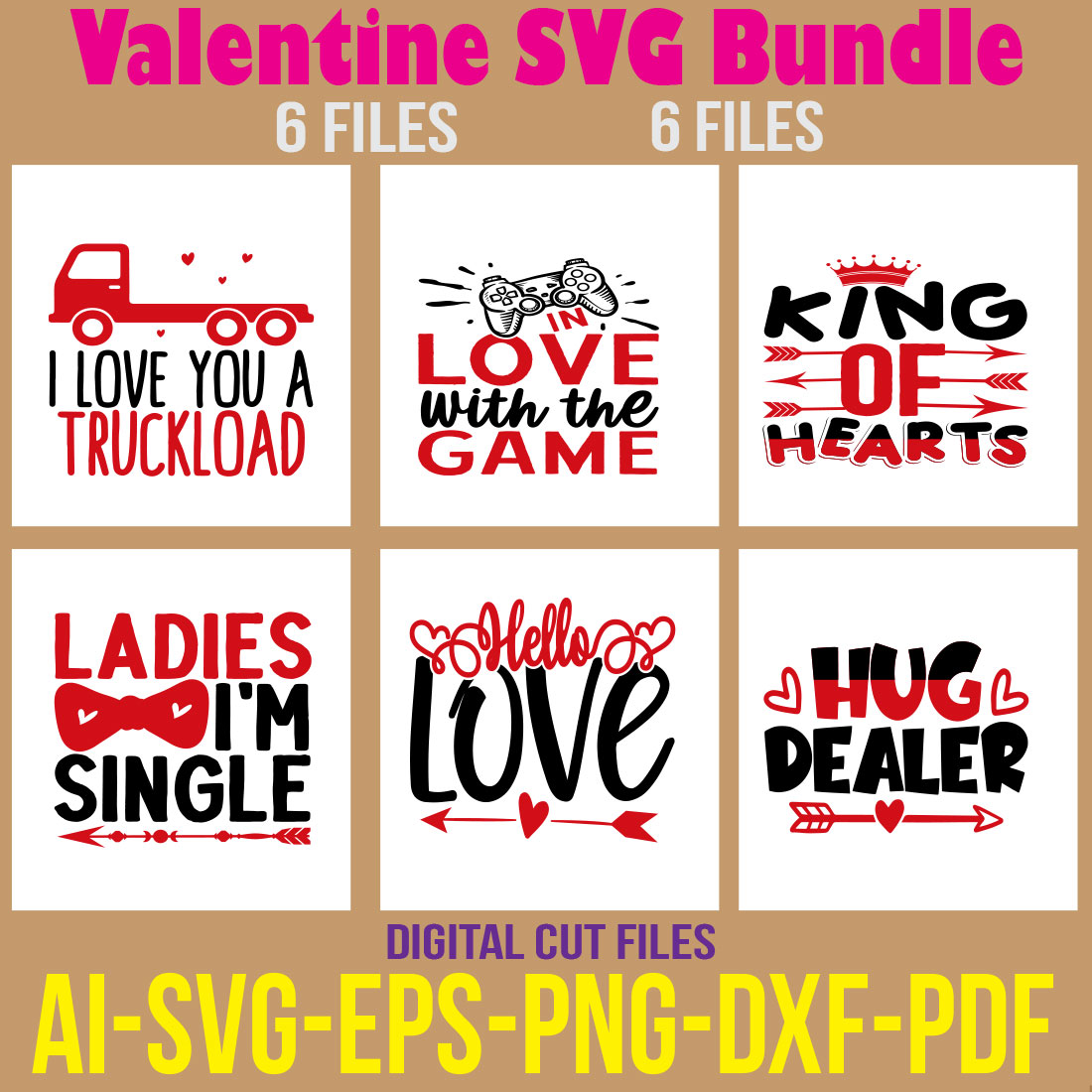 Valentine SVG Bundle cover image.