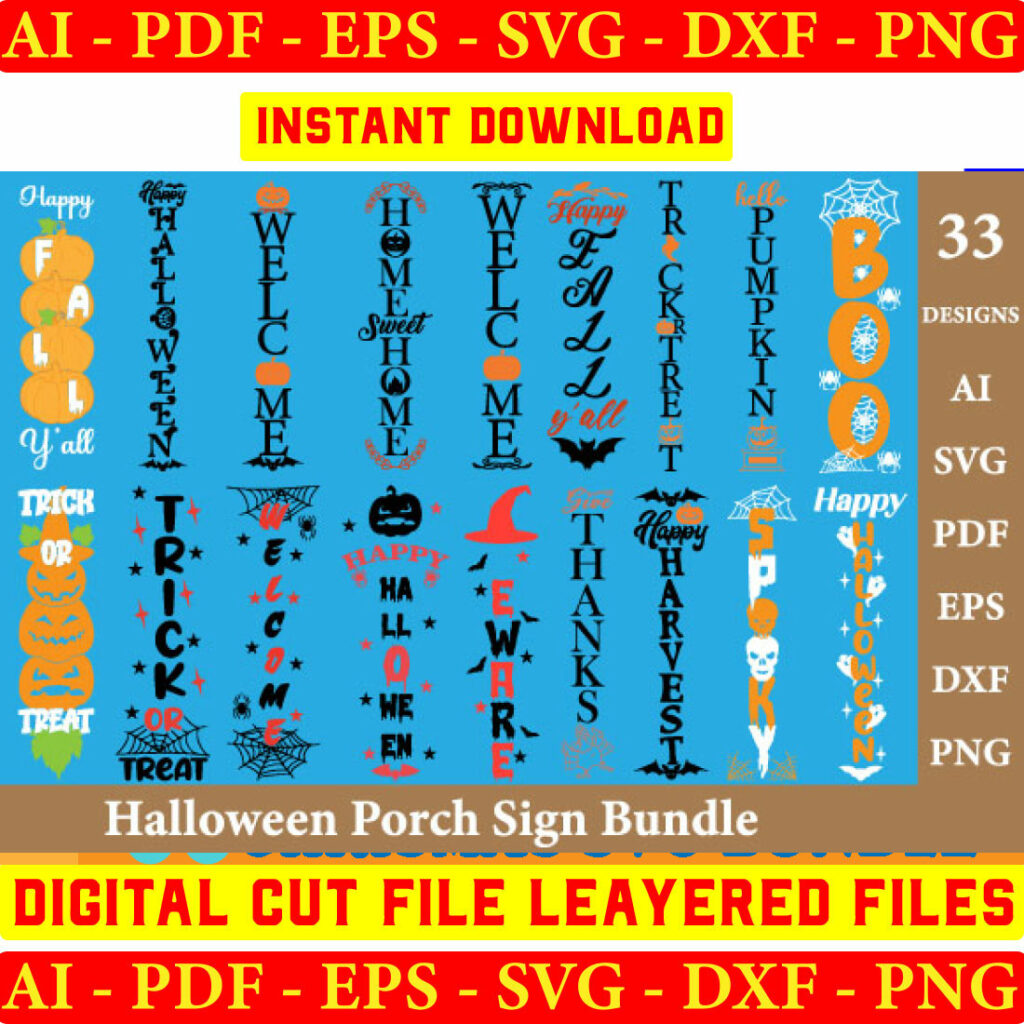 Halloween Porch Sign SVG Bundle - MasterBundles