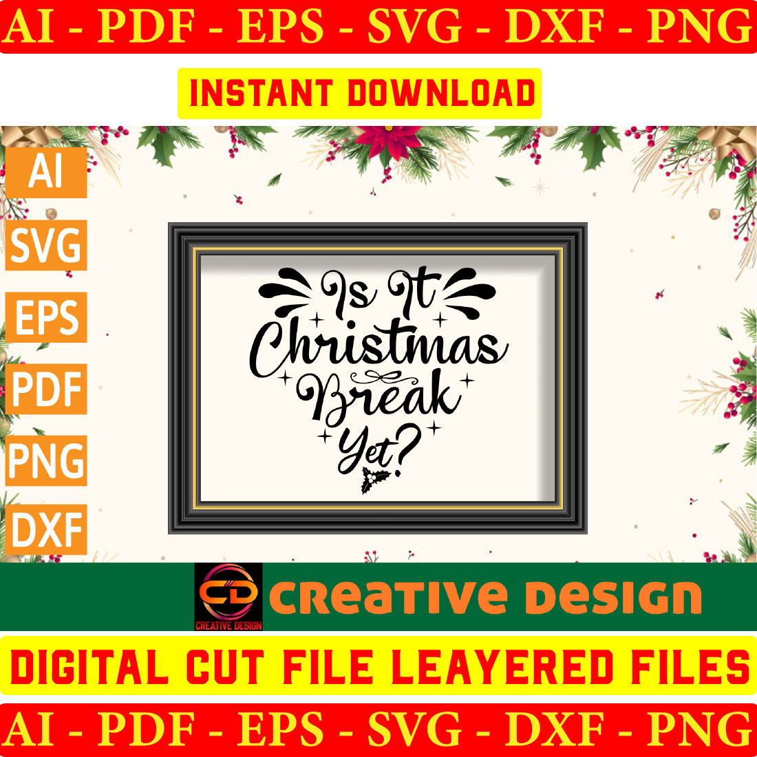 Teacher Christmas SVG Design Bundle preview image.