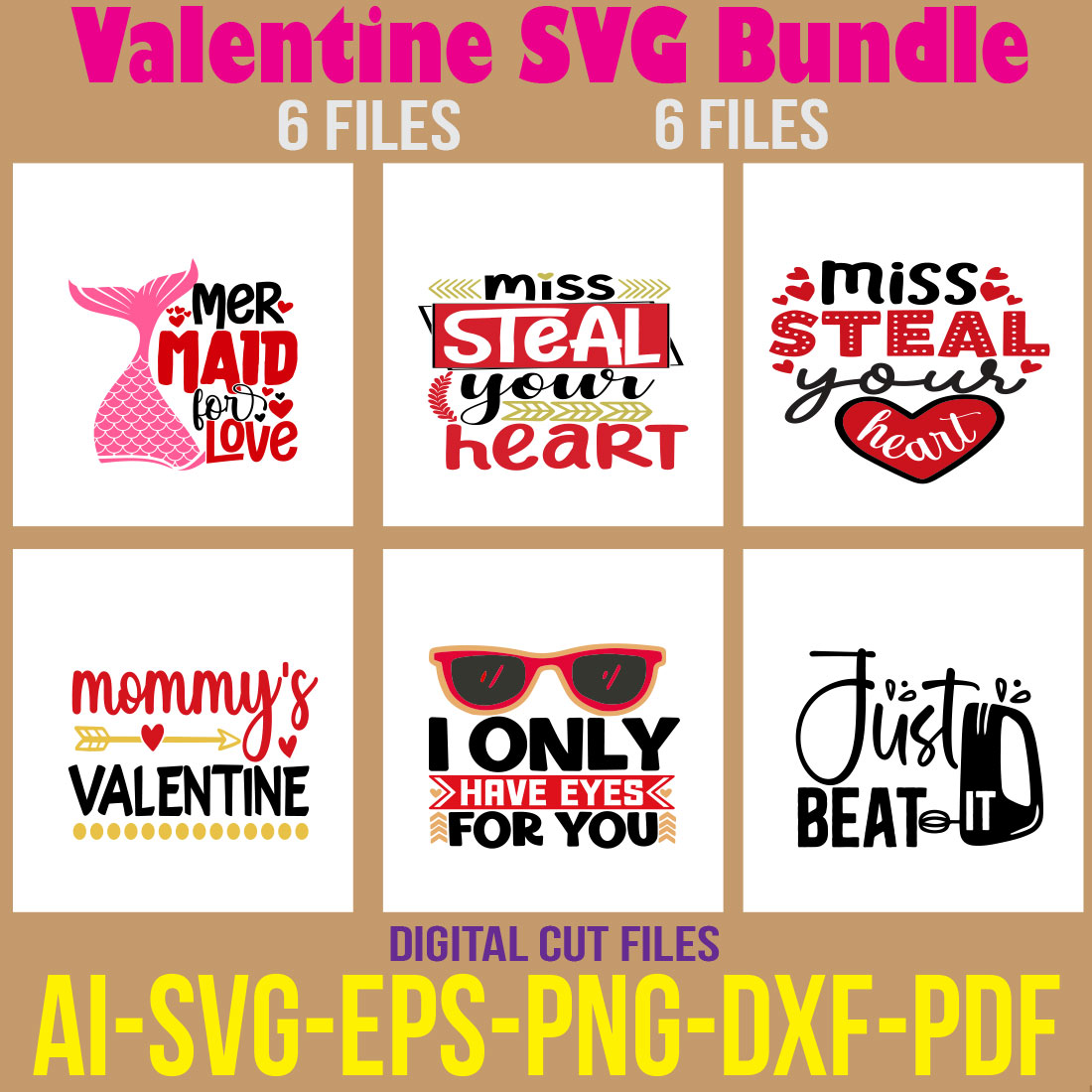 Valentine SVG Bundle cover image.