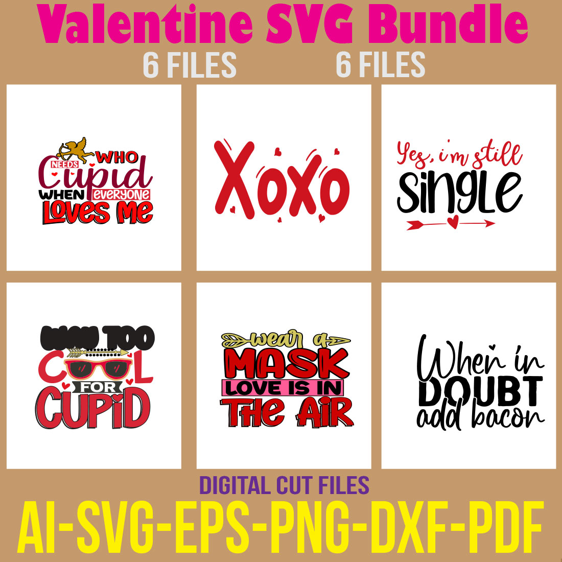 Valentine SVG Bundle cover image.