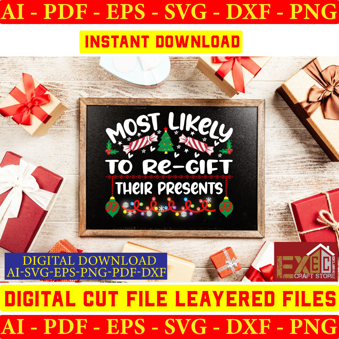 Funny Christmas Most Likely To SVG Bundle preview image.