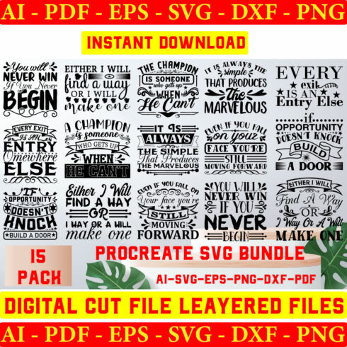 Procreate SVG 20 Design Bundle, Procreate SVG Bundle,Procreate Stamp Bundle,Procreate cover image.