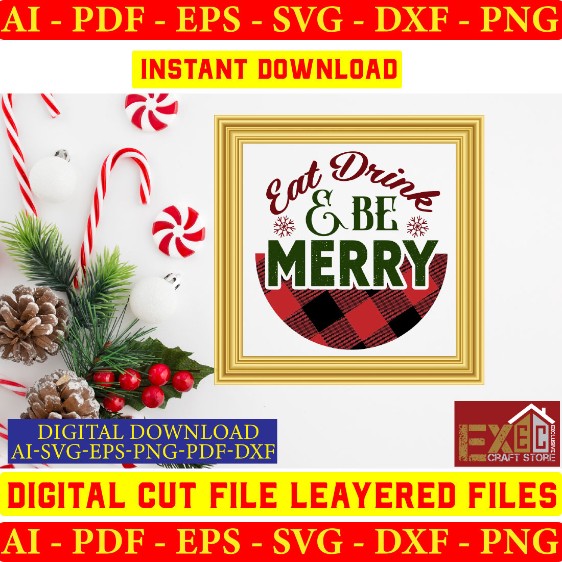 Christmas Farmhouse SVG Design Bundle Vol-05 preview image.