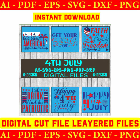 4th July SVG Bundle, 4th Of July Bundle Svg, Clipart Svg File for Cutting Machine Vol-14 cover image.