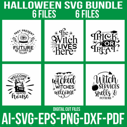 Halloween Door Signs SVG Bundle cover image.