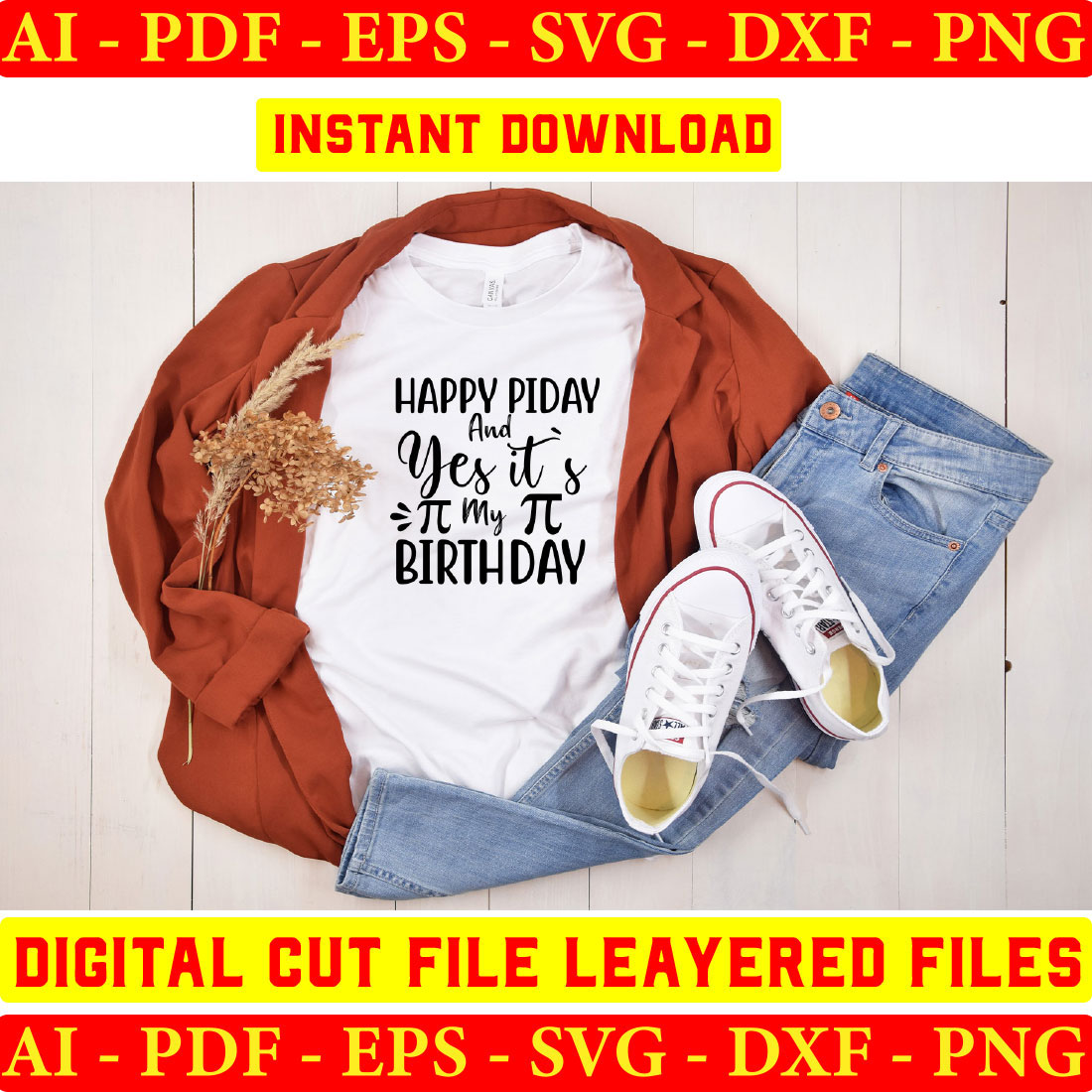 Pi Day T-Shirt Design SVG Bundle preview image.