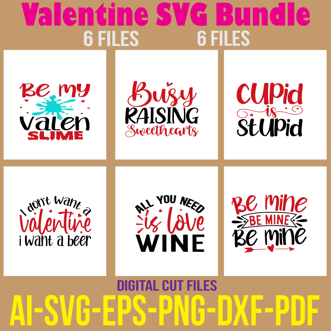 Valentine SVG Bundle cover image.