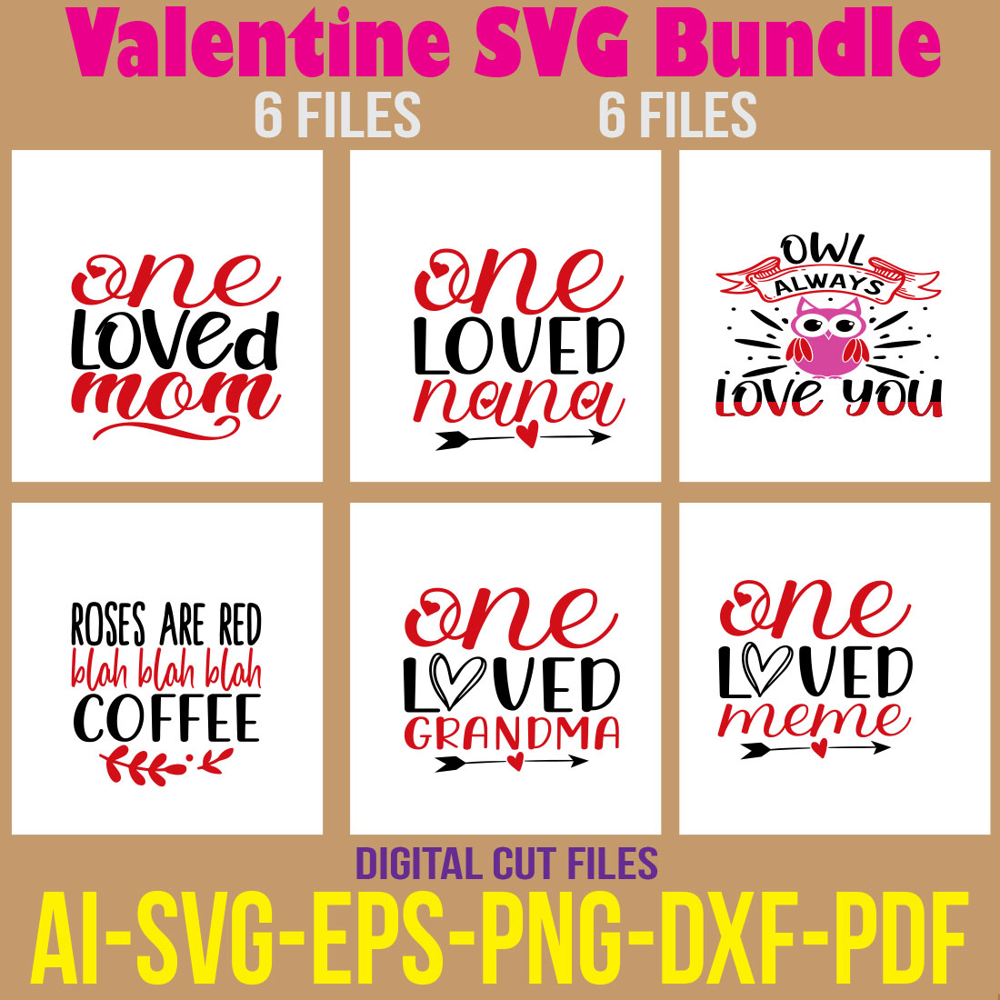 Valentine SVG Bundle cover image.