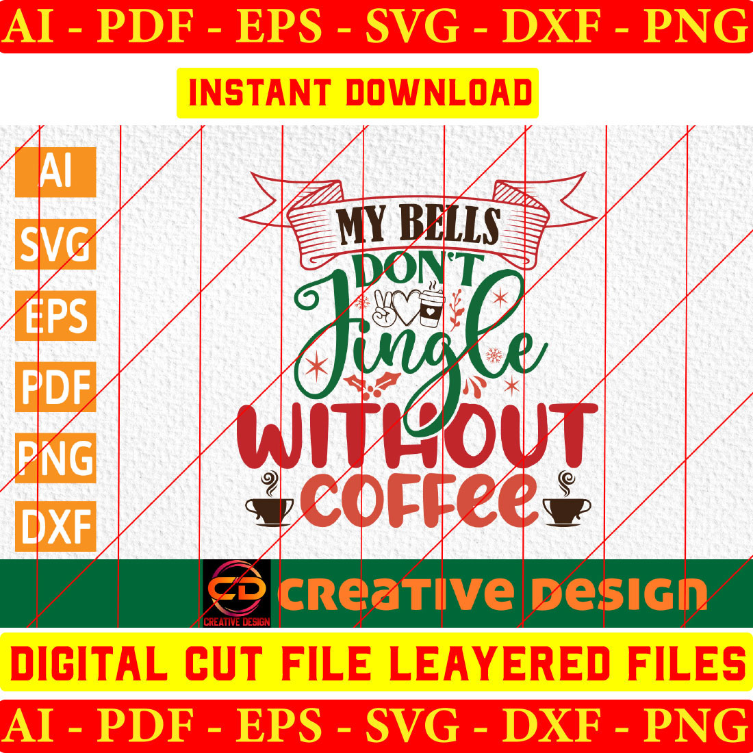 Christmas Coffee Quotes SVG Bundle Vol-04 preview image.