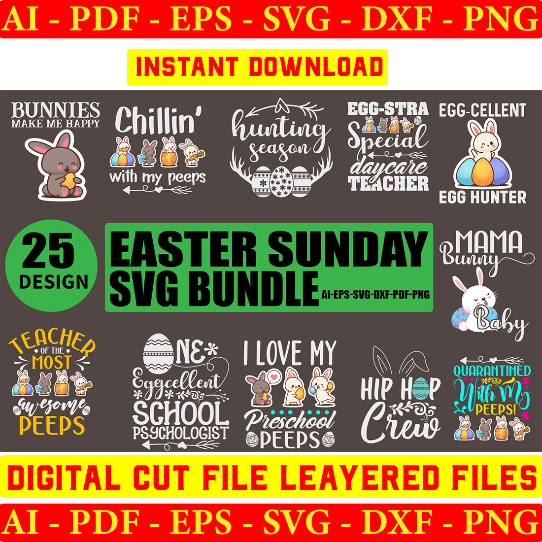 Easter Sunday SVG Bundle Vol-04 cover image.