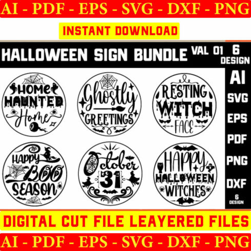 Halloween Sign Bundle Vol-1 Welcome to Halloween svg cover image.