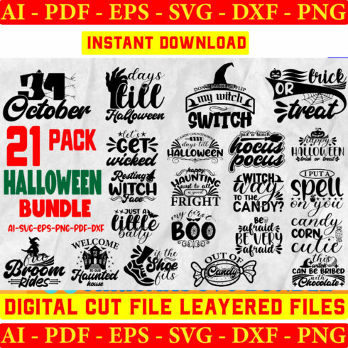 Halloween Svg T-shirt Design Bundle cover image.