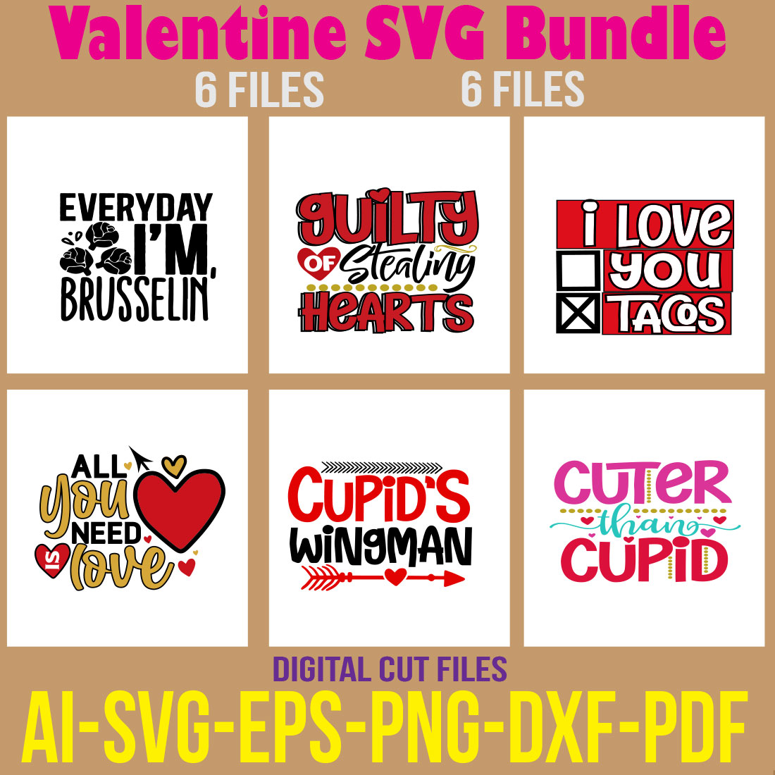 Valentine SVG Bundle cover image.