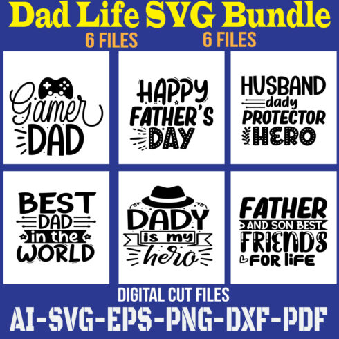 Fathers SVG Bundle cover image.