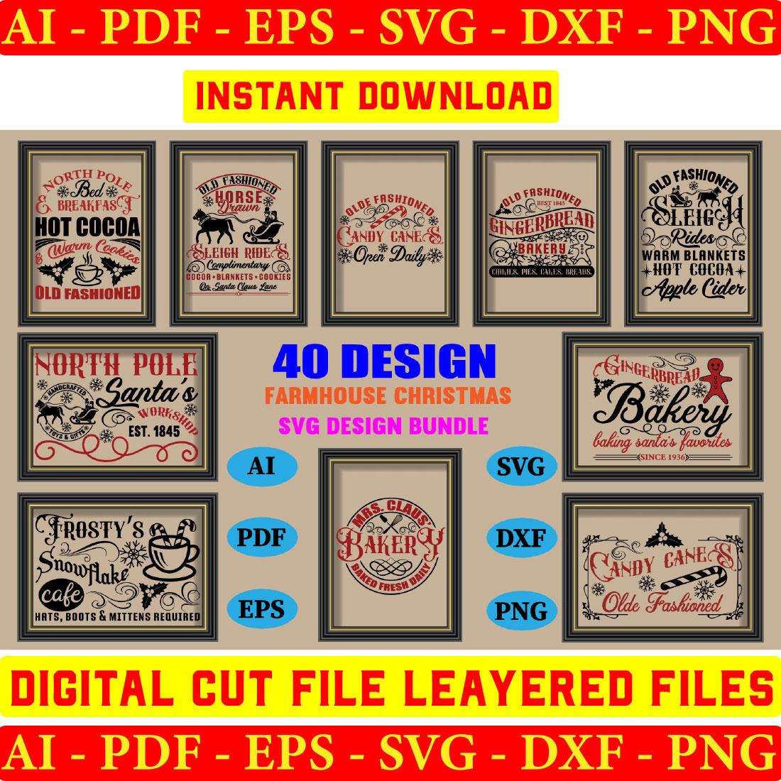 Set of 10 digital cut file layered files.
