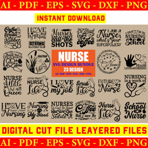 Nurses SVG Design Bundle cover image.