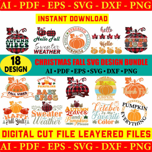 Fall SVG Design bundle cover image.