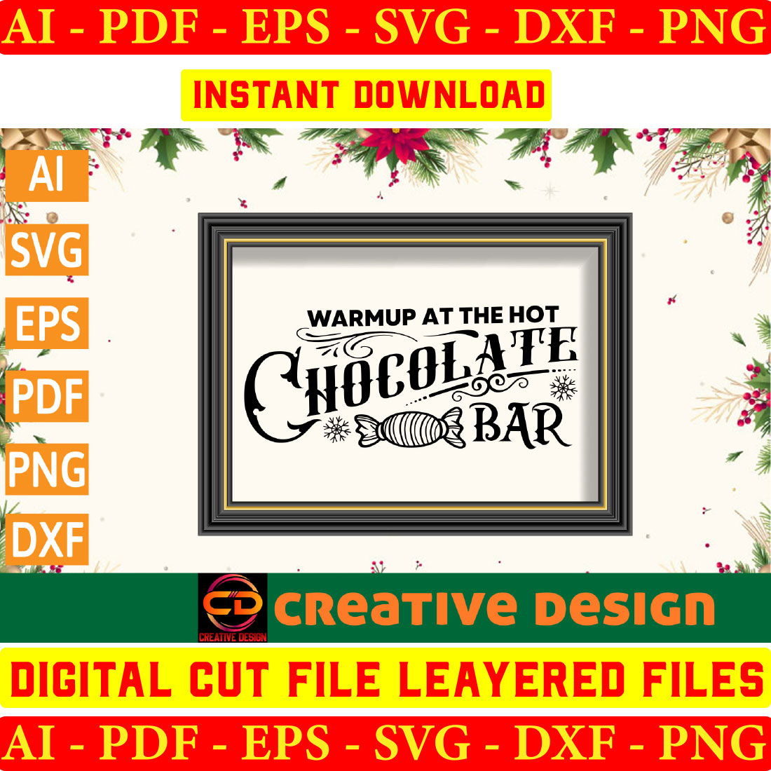 Hot Cocoa Bar SVG Bundle preview image.
