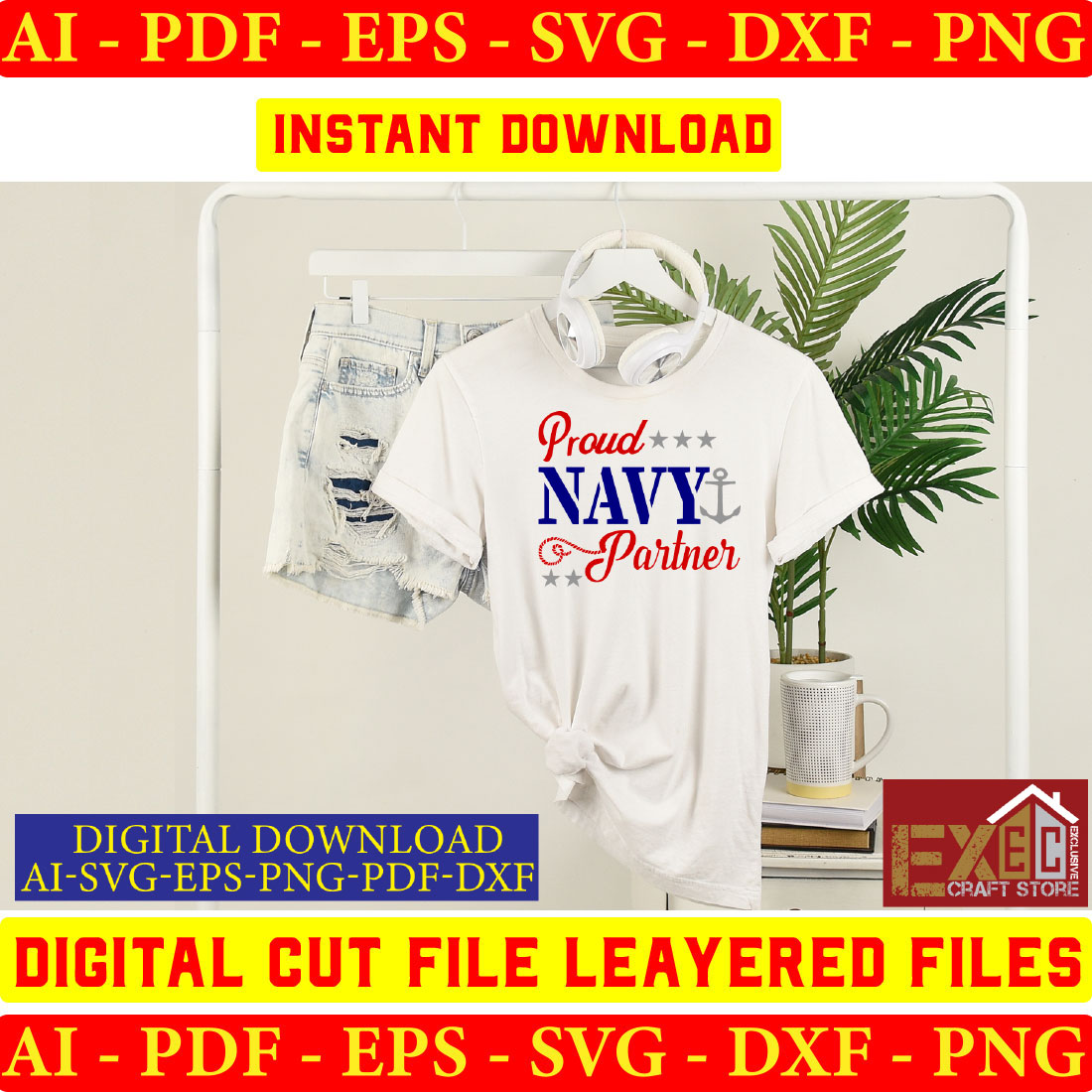 Proud Navy Family Bundle SVG, United States NAVY svg, Family of A Soldier svg preview image.