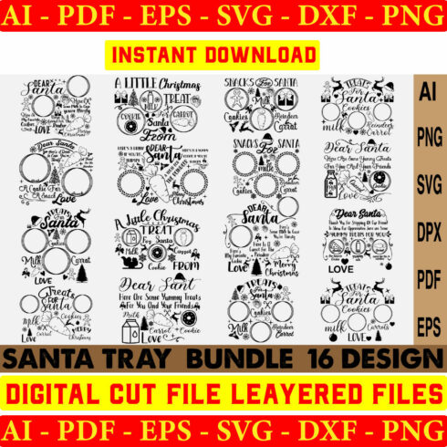 Christmas Santa Tray SVG Design Bundle cover image.