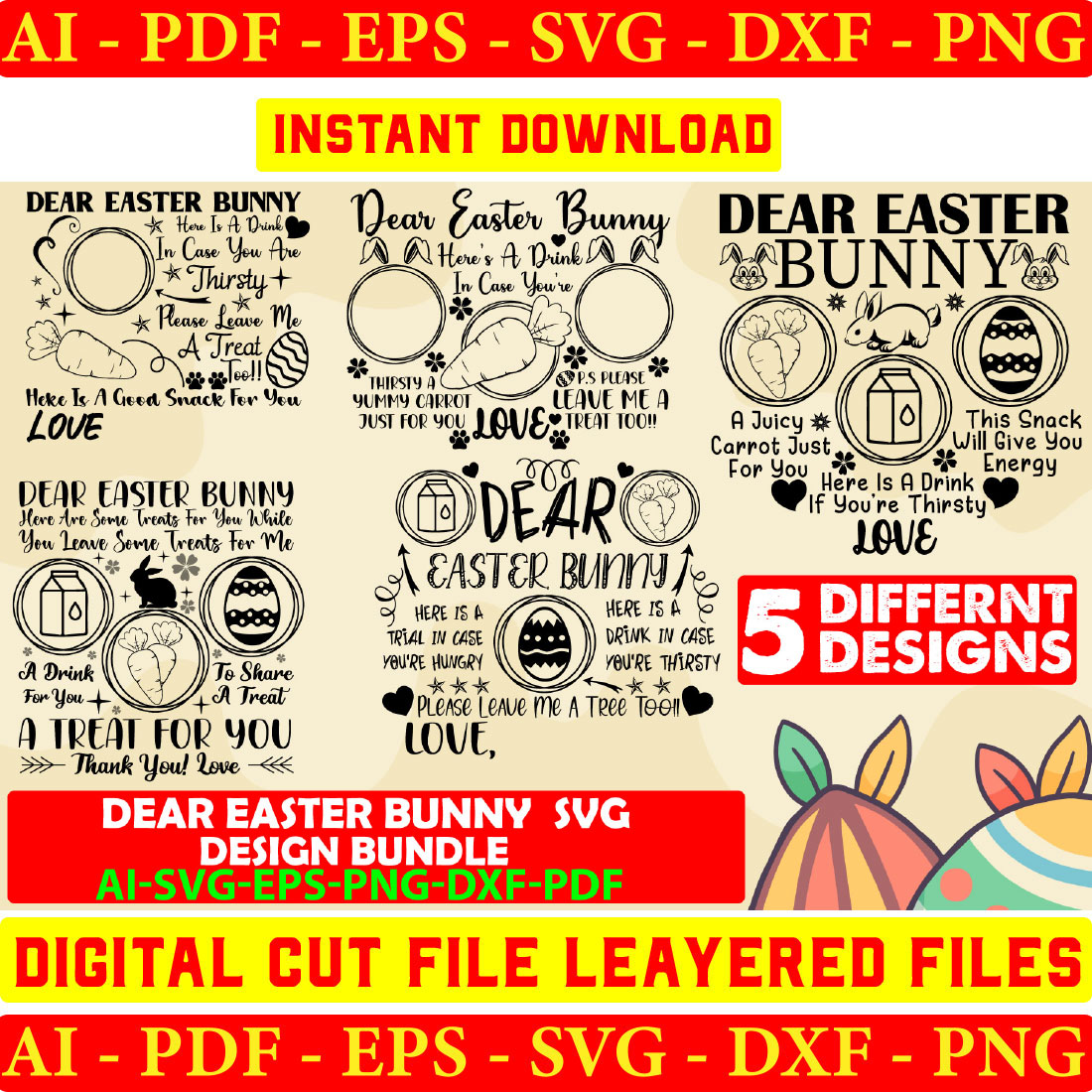 Dear Easter Bunny Svg Design Bundle Vol-07 cover image.