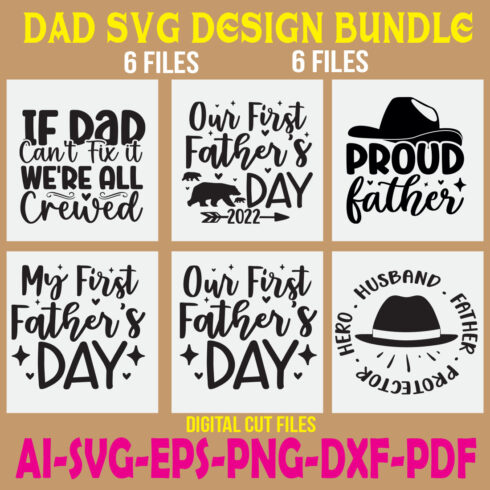 Dad SVG Design Bundle cover image.