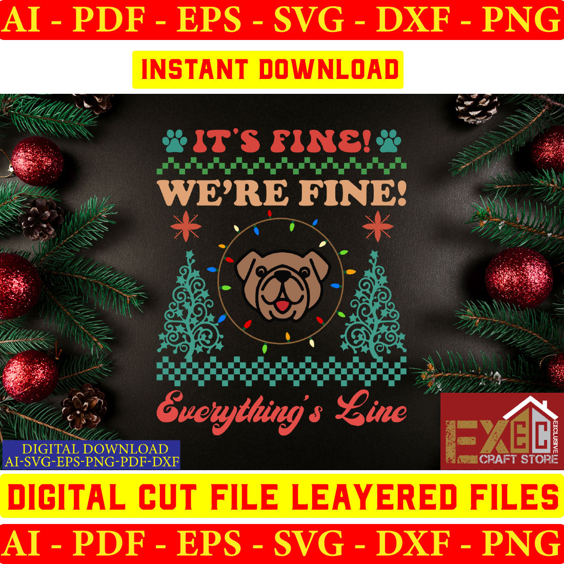 It's fine we're fine everything's fine digital cut file layered.