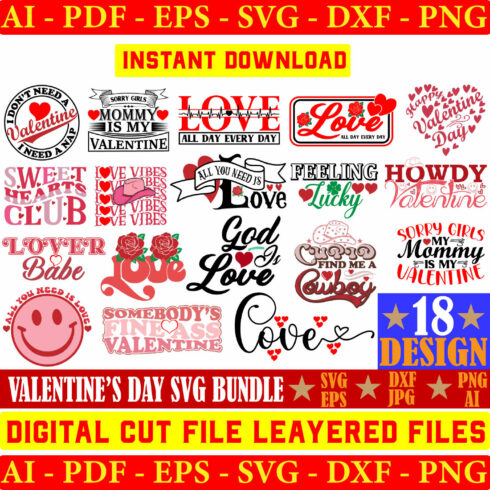 Valentines T-shirt Design Bundle Vol-05 cover image.