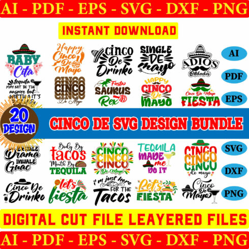 Cinco De Svg Design Bundle cover image.