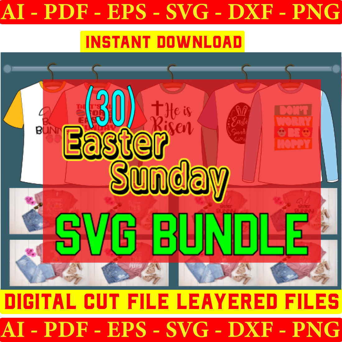 Easter Sunday SVG Bundle Vol-04 preview image.