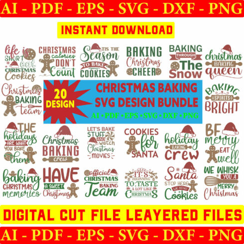 Christmas Baking Svg Design Bundle Vol-03 cover image.
