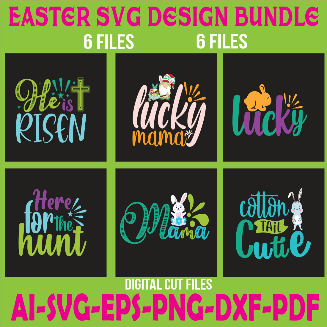 Easter SVG Design Bundle cover image.