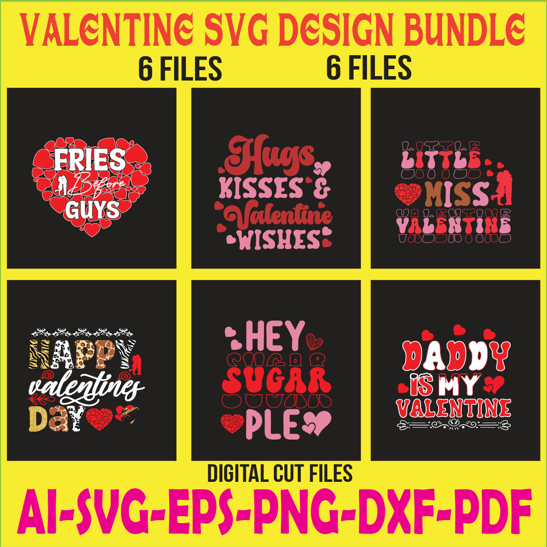 Valentine SVG Design Bundle cover image.