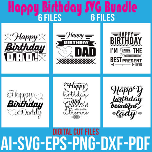 Happy Birthday SVG Bundle cover image.