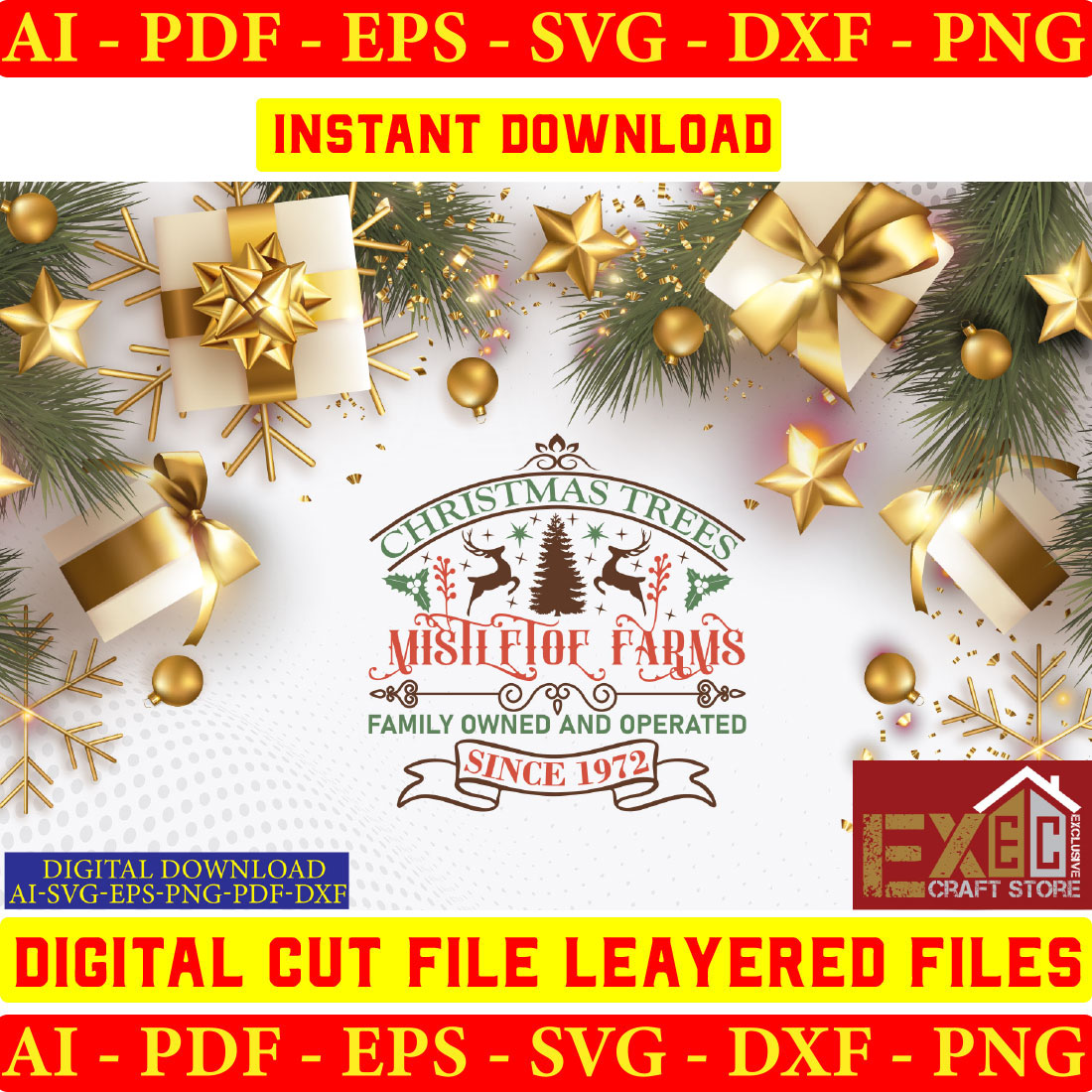 Digital cut file layered files for christmas.