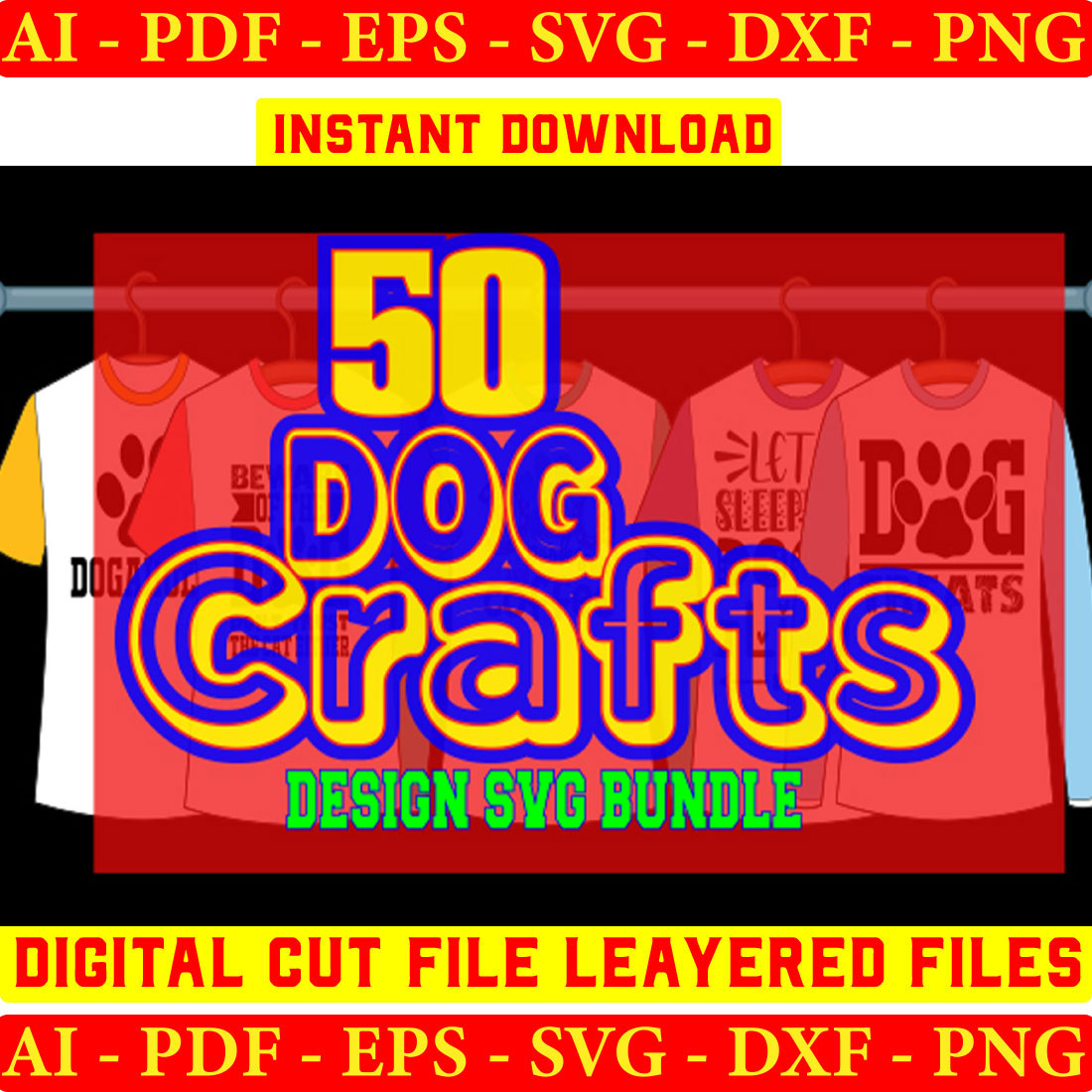 Dog Crafts Design Svg Bundle preview image.