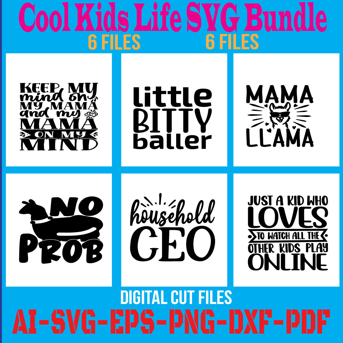 Cool Kids Life SVG Bundle cover image.