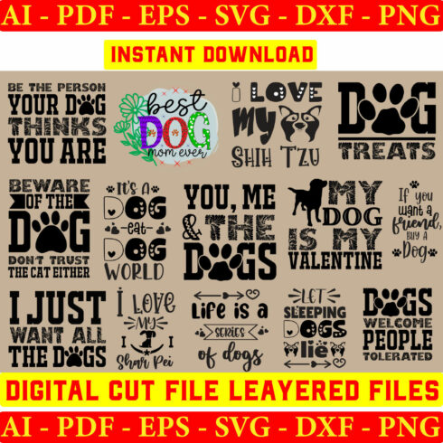 Dog Crafts Design Svg Bundle cover image.