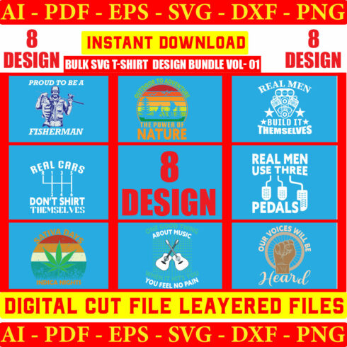 Bulk SVG T-shirt Design Bundle Vol- 07 cover image.